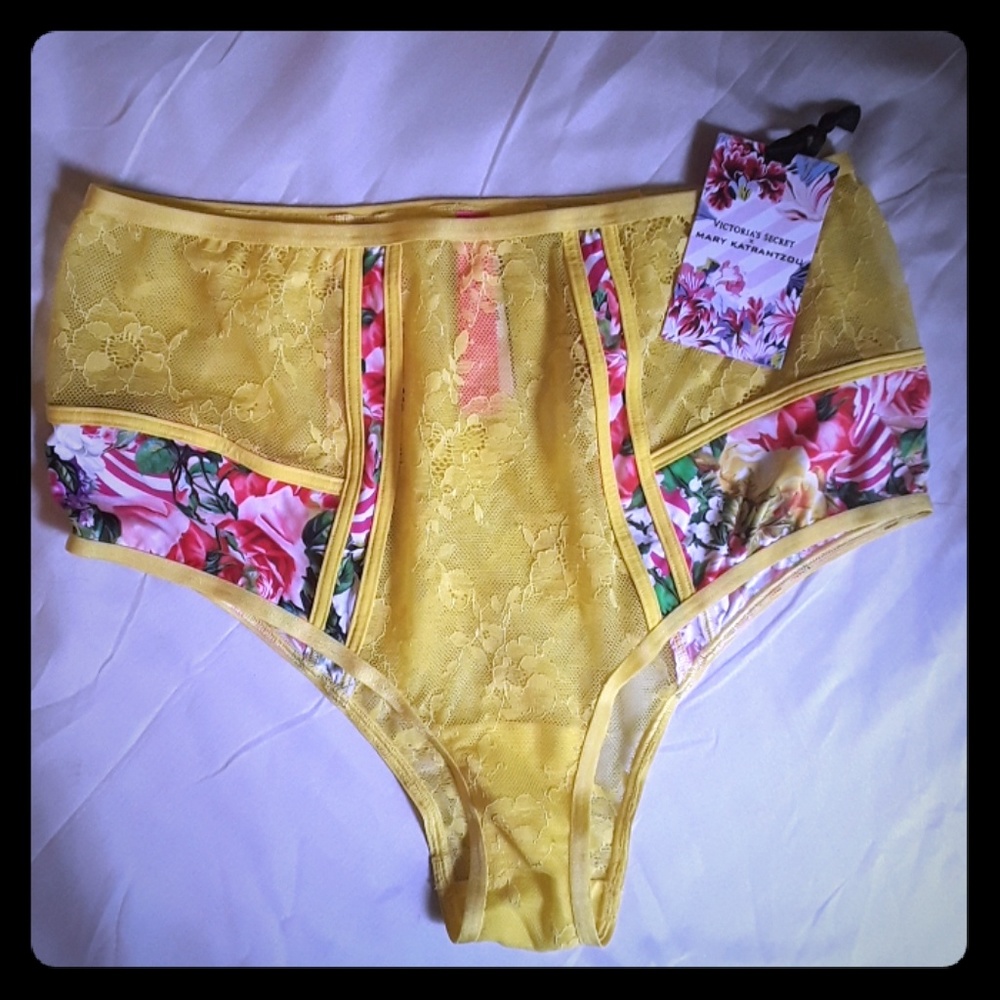 Mary Katrantzou x VS Yellow Floral highwaste panty